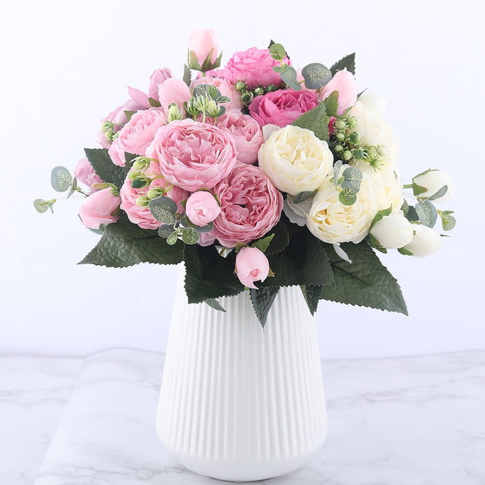 30cm Rose Pink Silk Peony Artificial Flowers