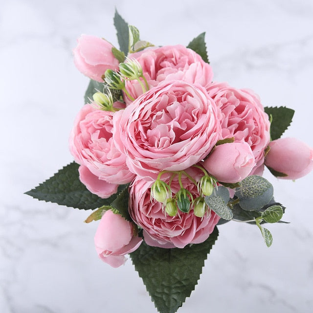 30cm Rose Pink Silk Peony Artificial Flowers