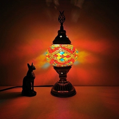 Glass Romantic Mosaic Table Lamp