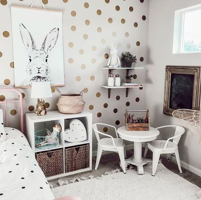 Gold Polka Dots Wall