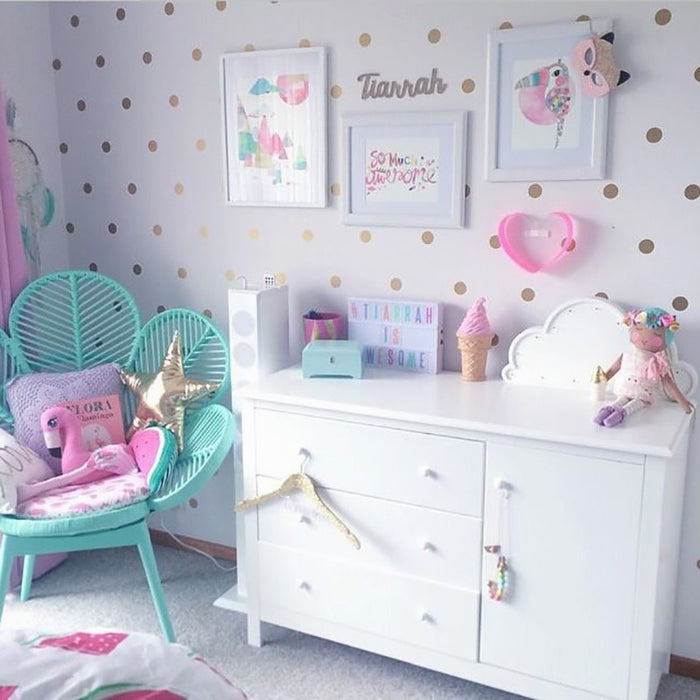 Gold Polka Dots Wall