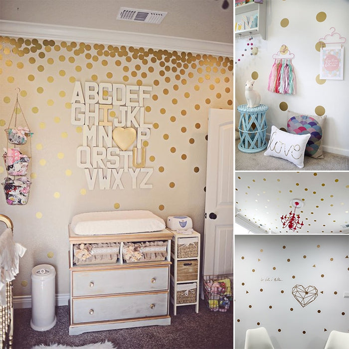 Gold Polka Dots Wall