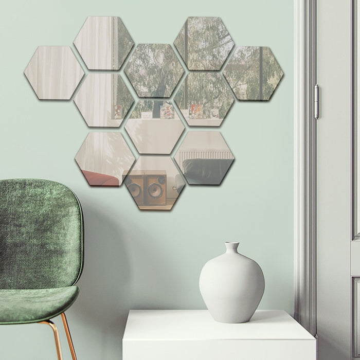 Reflective Hexagon Shape Mirror