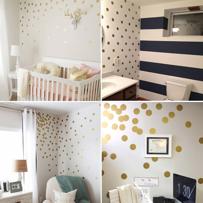 Gold Polka Dots Wall