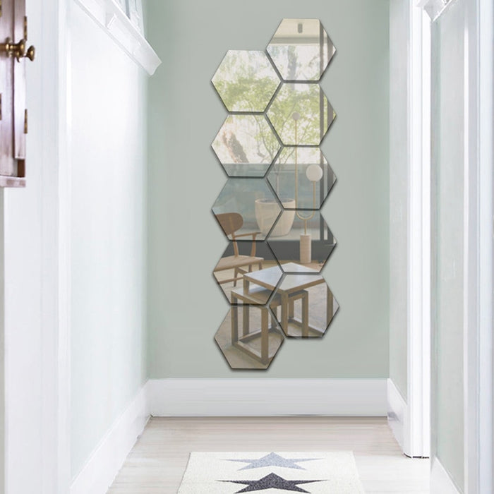 Reflective Hexagon Shape Mirror