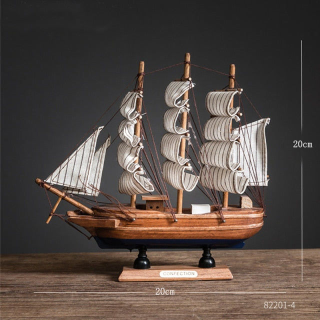 Wooden Sailboat Model