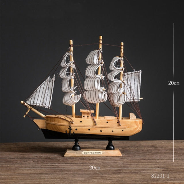 Wooden Sailboat Model