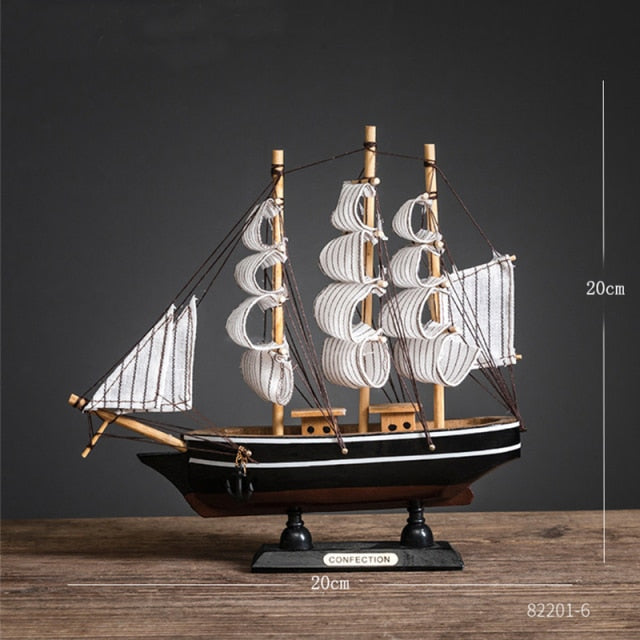 Wooden Sailboat Model